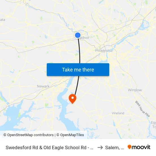 Swedesford Rd & Old Eagle School Rd - Mbns to Salem, NJ map