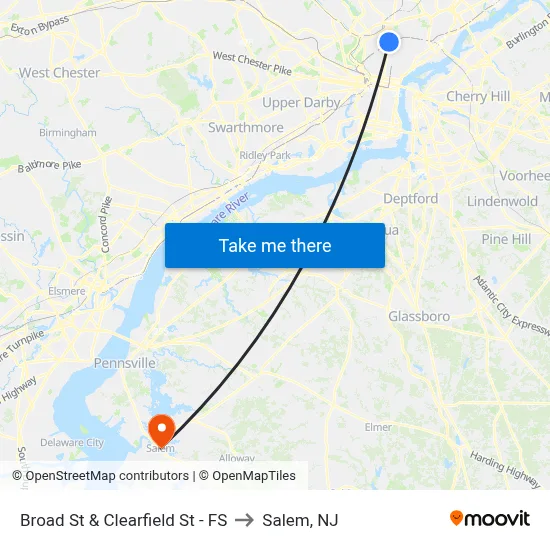 Broad St & Clearfield St - FS to Salem, NJ map