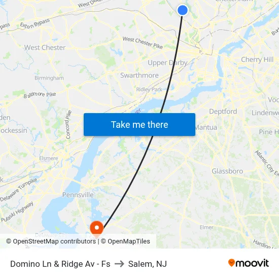 Domino Ln & Ridge Av - Fs to Salem, NJ map