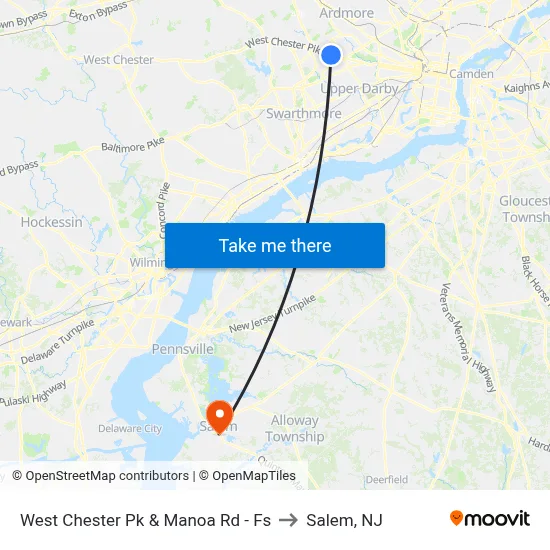 West Chester Pk & Manoa Rd - Fs to Salem, NJ map