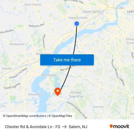 Chester Rd & Avondale Ln - FS to Salem, NJ map