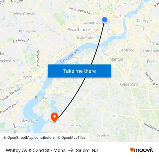 Whitby Av & 52nd St - Mbns to Salem, NJ map