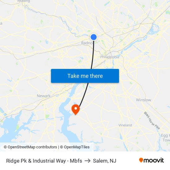 Ridge Pk & Industrial Way - Mbfs to Salem, NJ map