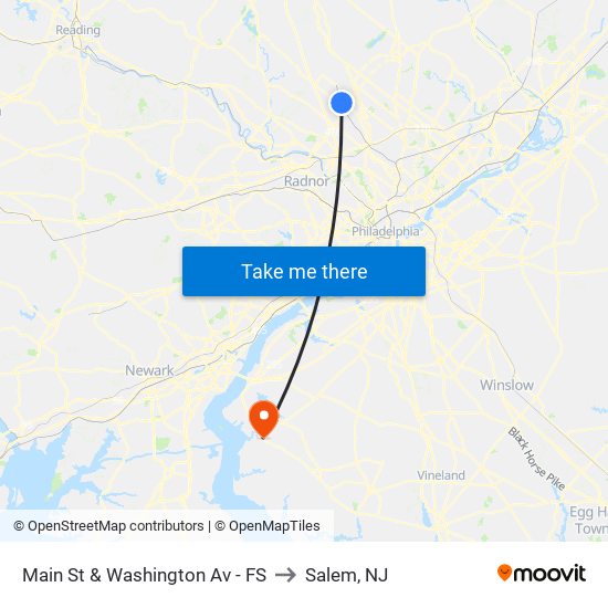 Main St & Washington Av - FS to Salem, NJ map