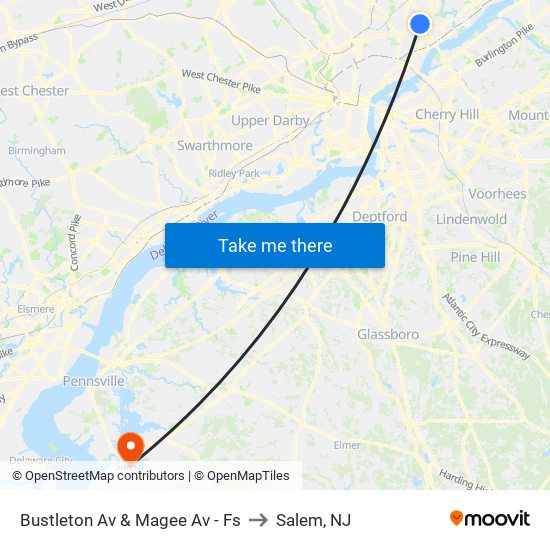 Bustleton Av & Magee Av - Fs to Salem, NJ map