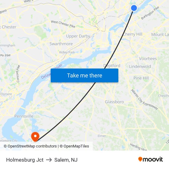 Holmesburg Jct to Salem, NJ map