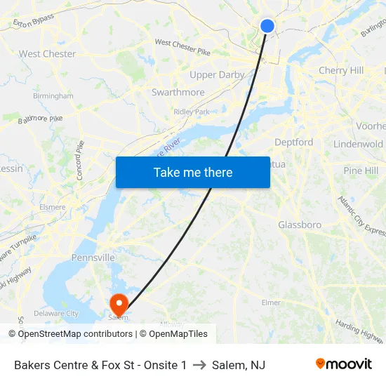 Bakers Centre & Fox St - Onsite 1 to Salem, NJ map