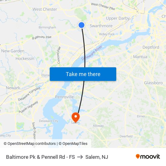 Baltimore Pk & Pennell Rd - FS to Salem, NJ map