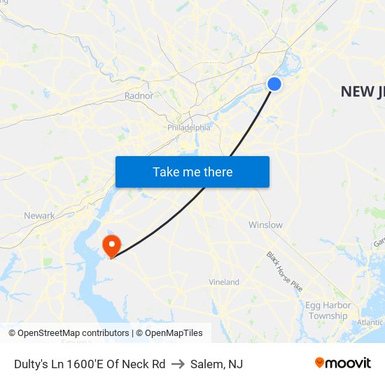 Dulty's Ln 1600'E Of Neck Rd to Salem, NJ map