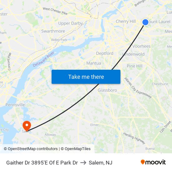 Gaither Dr 3895'E Of E Park Dr to Salem, NJ map