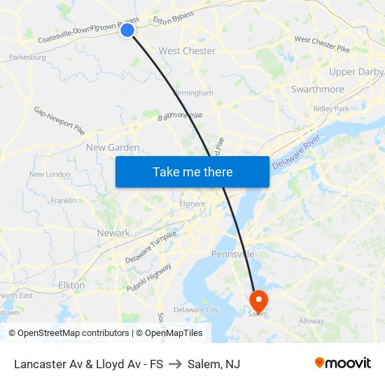 Lancaster Av & Lloyd Av - FS to Salem, NJ map