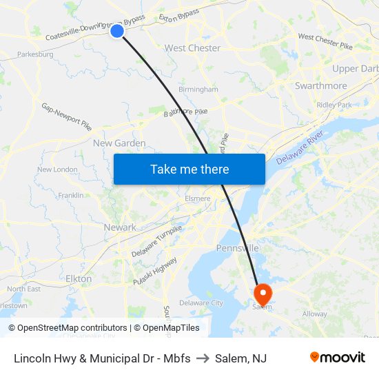 Lincoln Hwy & Municipal Dr - Mbfs to Salem, NJ map