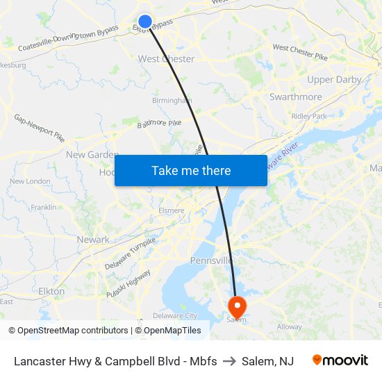 Lancaster Hwy & Campbell Blvd - Mbfs to Salem, NJ map