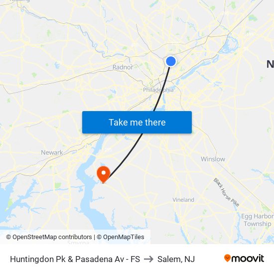 Huntingdon Pk & Pasadena Av - FS to Salem, NJ map