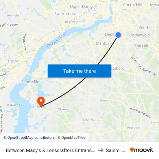 Between Macy's & Lenscrafters Entrances to Salem, NJ map