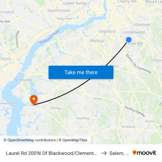 Laurel Rd 200'N Of Blackwood/Clementon Rd to Salem, NJ map