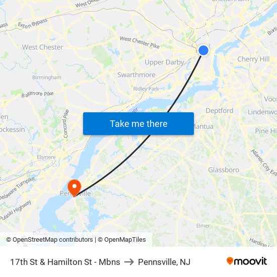 17th St & Hamilton St - Mbns to Pennsville, NJ map