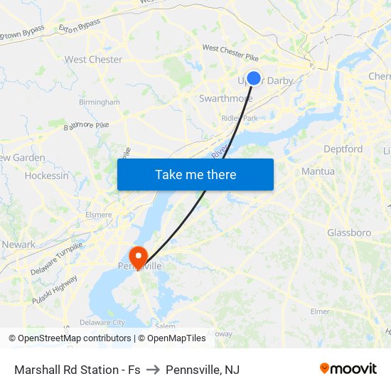 Marshall Rd Station - Fs to Pennsville, NJ map