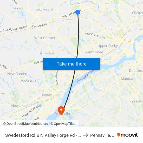 Swedesford Rd & N Valley Forge Rd - Mbfs to Pennsville, NJ map