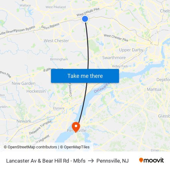 Lancaster Av & Bear Hill Rd - Mbfs to Pennsville, NJ map