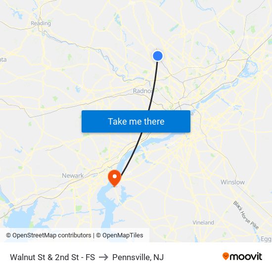 Walnut St & 2nd St - FS to Pennsville, NJ map