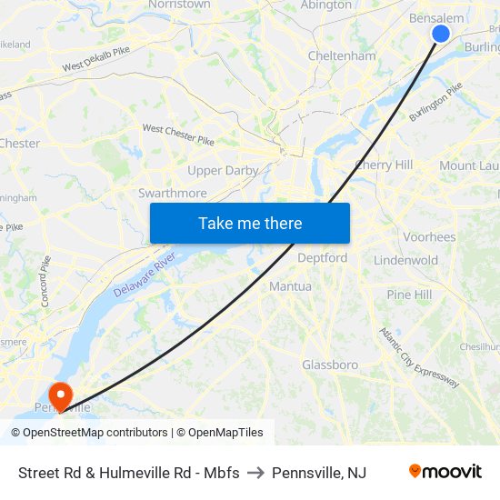 Street Rd & Hulmeville Rd - Mbfs to Pennsville, NJ map
