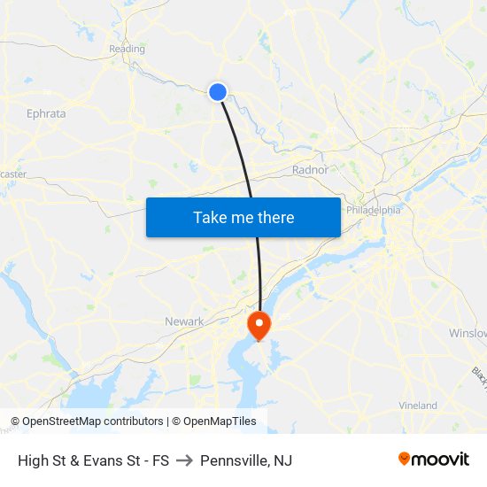 High St & Evans St - FS to Pennsville, NJ map