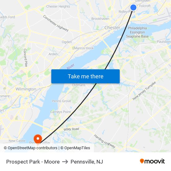 Prospect Park - Moore to Pennsville, NJ map