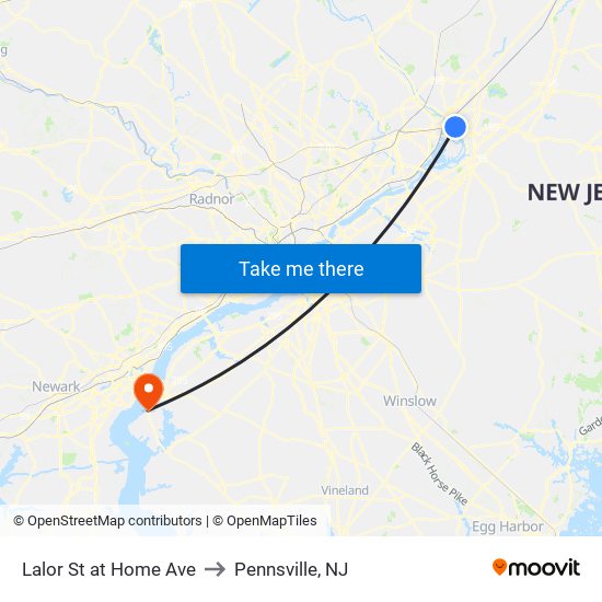Lalor St at Home Ave to Pennsville, NJ map