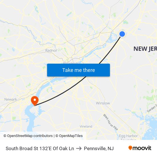 South Broad St 132'E Of Oak Ln to Pennsville, NJ map