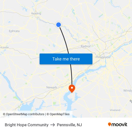 Bright Hope Community to Pennsville, NJ map