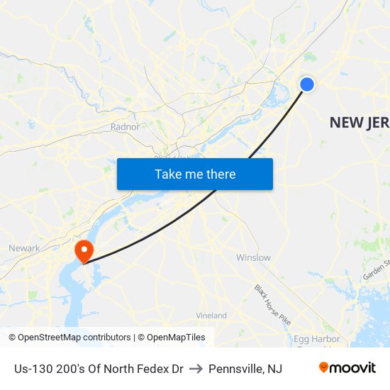 Us-130 200's Of North Fedex Dr to Pennsville, NJ map