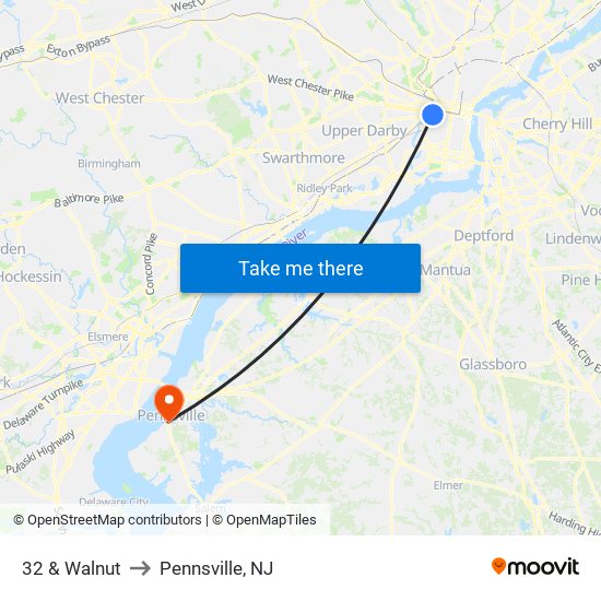 32 & Walnut to Pennsville, NJ map