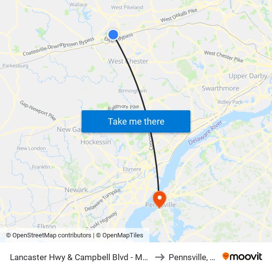 Lancaster Hwy & Campbell Blvd - Mbfs to Pennsville, NJ map