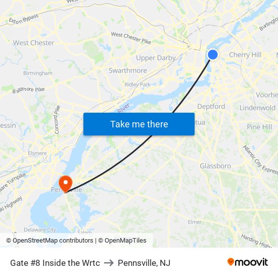 Gate #8 Inside the Wrtc to Pennsville, NJ map