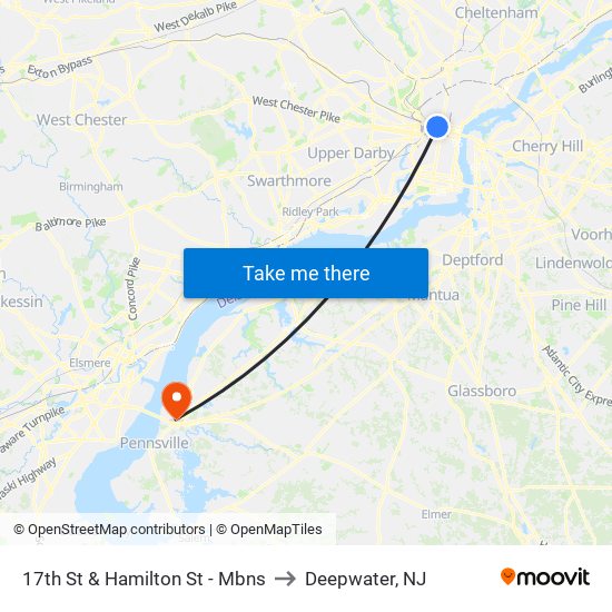 17th St & Hamilton St - Mbns to Deepwater, NJ map