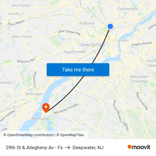 29th St & Allegheny Av - Fs to Deepwater, NJ map