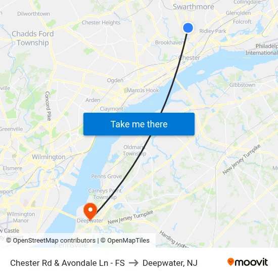 Chester Rd & Avondale Ln - FS to Deepwater, NJ map