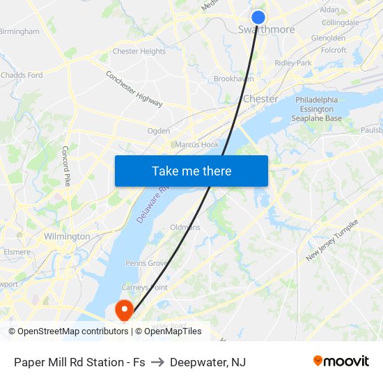 Paper Mill Rd Station - Fs to Deepwater, NJ map