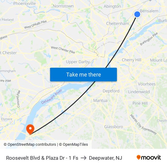 Roosevelt Blvd & Plaza Dr - 1 Fs to Deepwater, NJ map