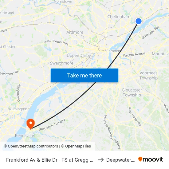 Frankford Av & Ellie Dr - FS at Gregg St Loop to Deepwater, NJ map