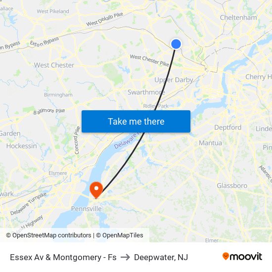 Essex Av & Montgomery - Fs to Deepwater, NJ map