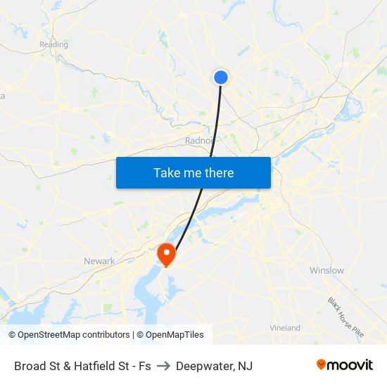 Broad St & Hatfield St - Fs to Deepwater, NJ map