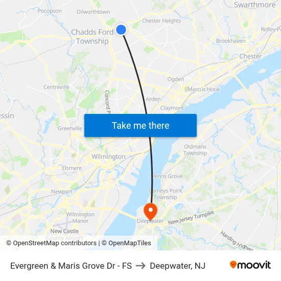 Evergreen & Maris Grove Dr - FS to Deepwater, NJ map