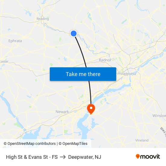 High St & Evans St - FS to Deepwater, NJ map