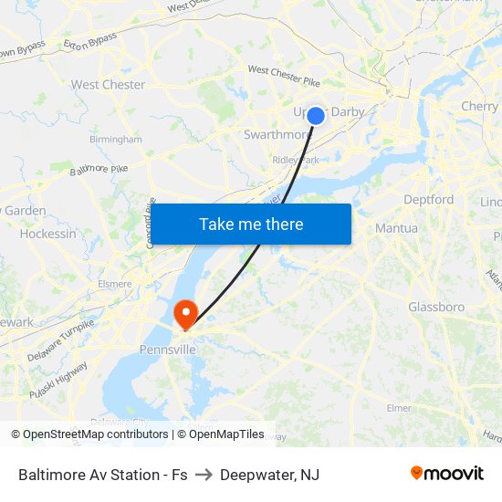 Baltimore Av Station - Fs to Deepwater, NJ map
