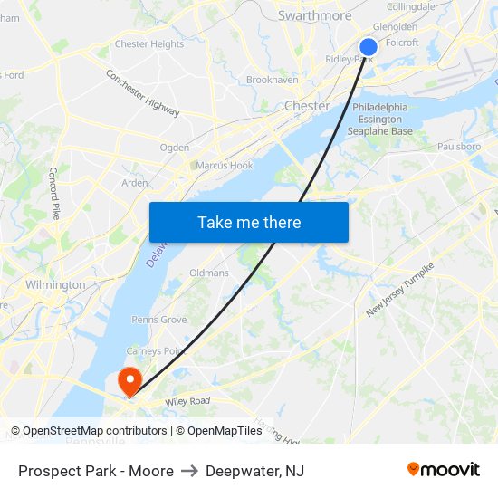 Prospect Park - Moore to Deepwater, NJ map