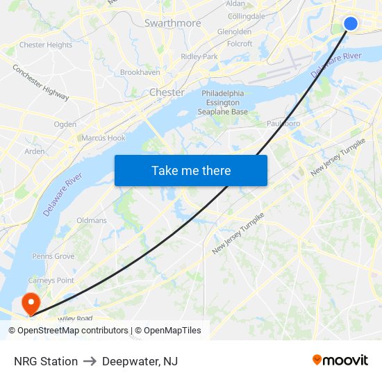 NRG Station to Deepwater, NJ map