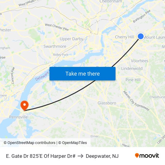 E. Gate Dr 825'E Of Harper Dr# to Deepwater, NJ map