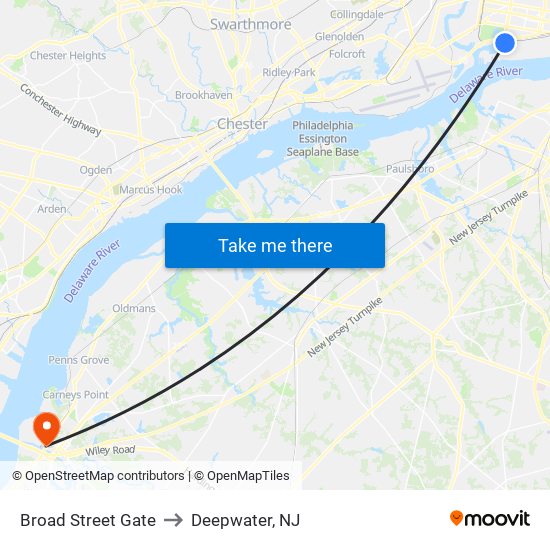 Broad Street Gate to Deepwater, NJ map